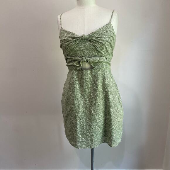 Abercrombie Double Knot Front Cutout Mini Danity Floral Dress Size S - Picture 2 of 11